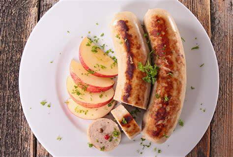 Infographie: Schéma de cuisson boudin blanc au four avec fruits et poudre noix-biscotte