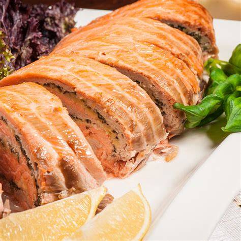 Schéma de montage d’une ballotine de saumon farci