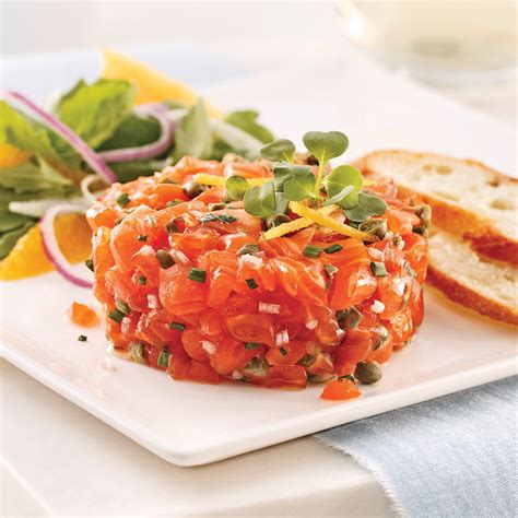 Infographie: Ingrédients typiques du tartare de saumon et leurs proportions