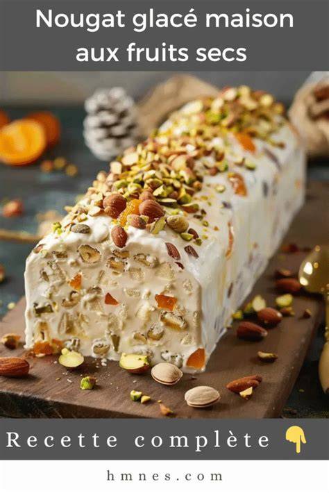 illustration nougat glacé et fruits secs
