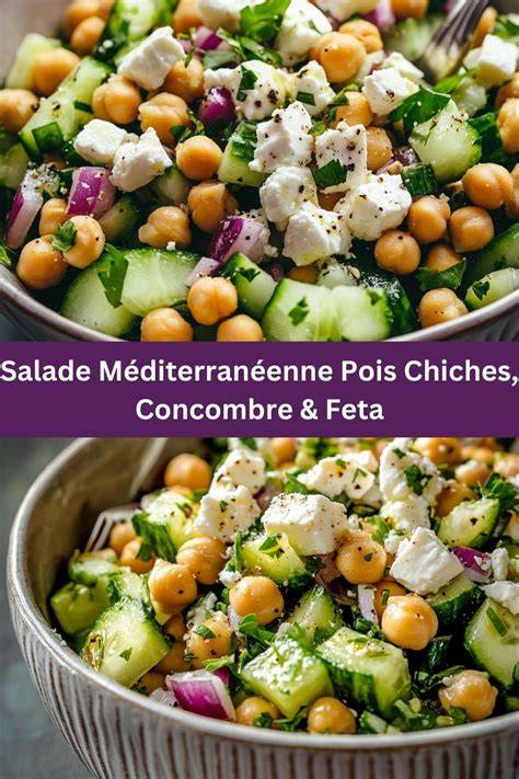 Salade pois chiches concombre infographie ingrédients
