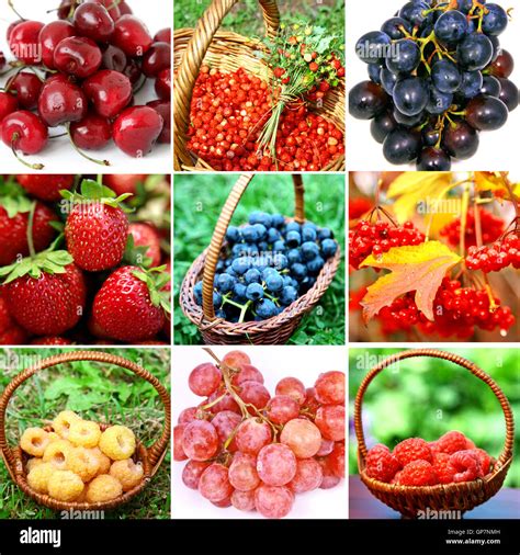 Collage d'images fruits rouges et desserts