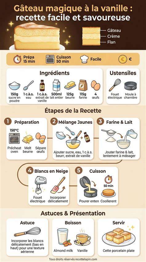infographie génoise vanille et garnitures