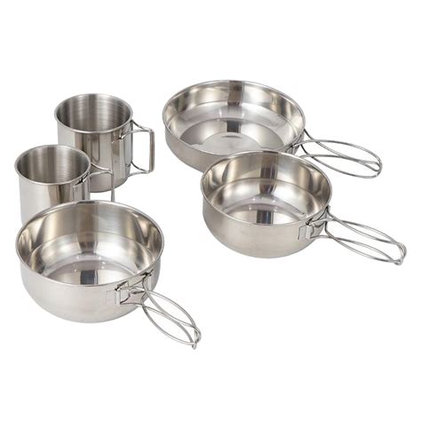 Assortiment de vaisselle en acier inoxydable, verre et bambou massif