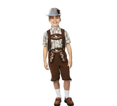 costume bavarois garçon rayures marron