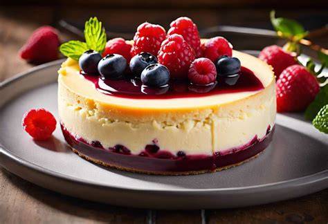 Schéma coupe cheesecake fruits rouges