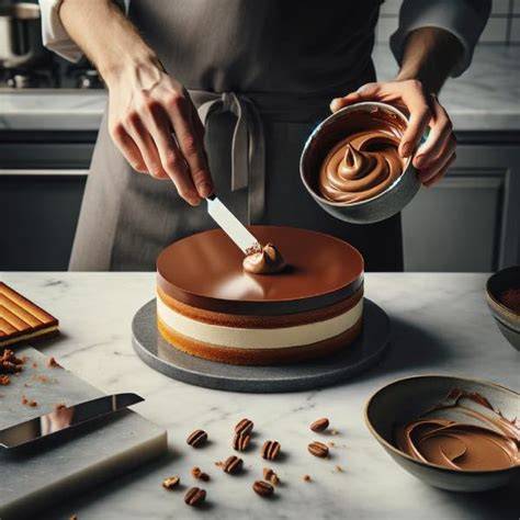 Infographie: proportions et étapes du glaçage praliné