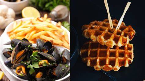 Carte culinaire illustrant les spécialités belges
