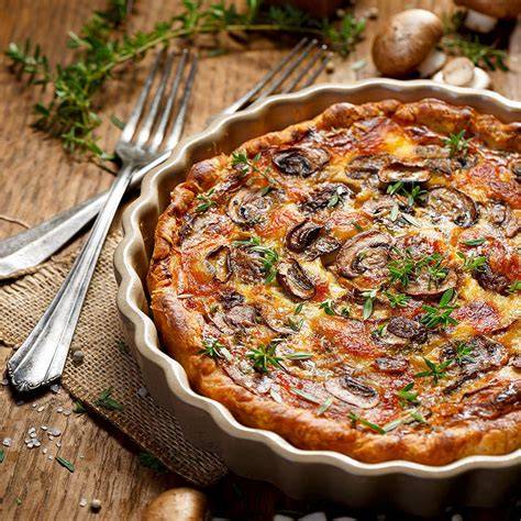 image quiche oignons champignons présentation