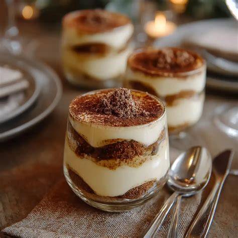 image du tiramisu traditionnel en verrines