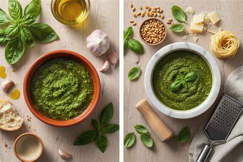 Diagramme des ingrédients pesto vs pistou