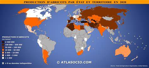 Carte illustrant la production d'abricots dans le Sud-Est