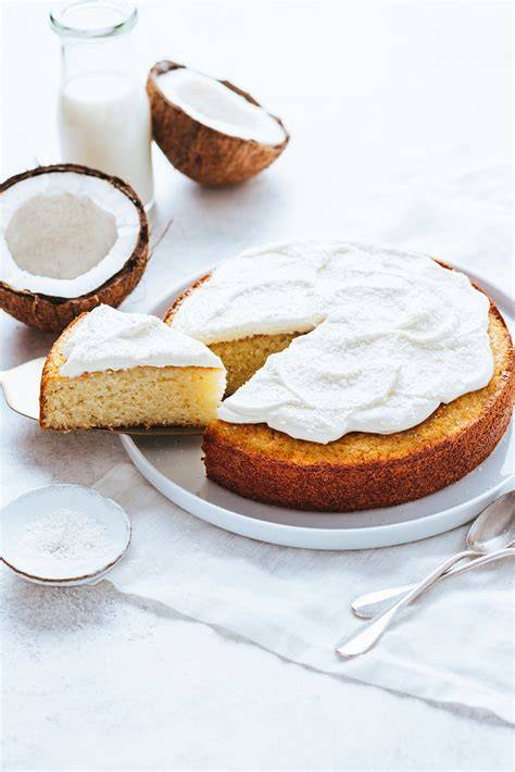 Image illustrative: gâteau coco brésilien moelleux avec glaçage coco-mascarpone