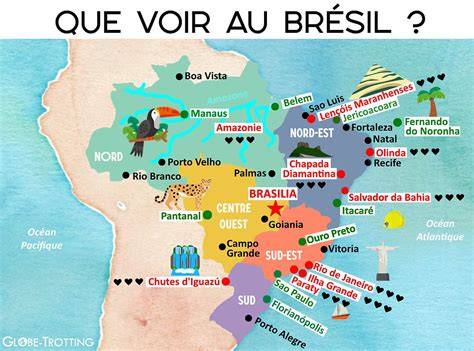 Carte culinaire: Brésil - région et ingrédients typiques de noix de coco