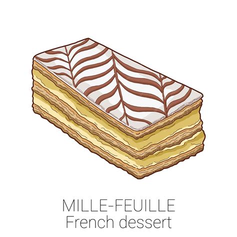 Illustration du mille-feuille avec marbrure et glaçage