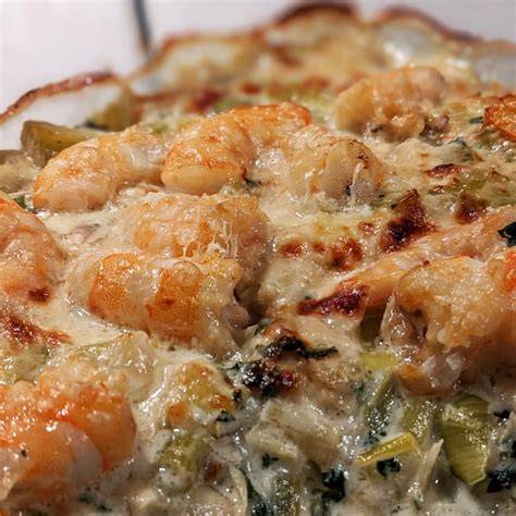 planche poireaux et crevettes crumble