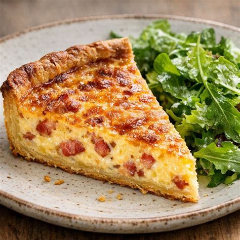 image de quiche lorraine traditionnelle et garniture