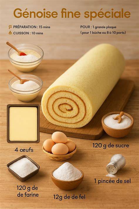 génoise roulée étape illustration