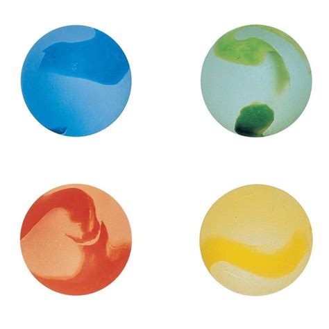 Image illustrant le lot de 4 billes arc en ciel givrées, couleurs rouge/orange, bleu, jaune et vert