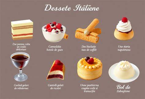 Carte des desserts italiens typiques et leurs ingrédients clés