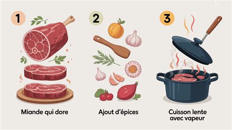 Infographie: Étapes de cuisson et ingrédients