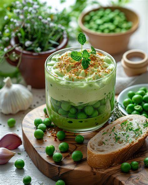 illustration mousse petits pois menthe