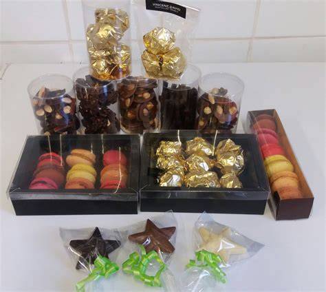 Gamme de chocolats et macarons locaux