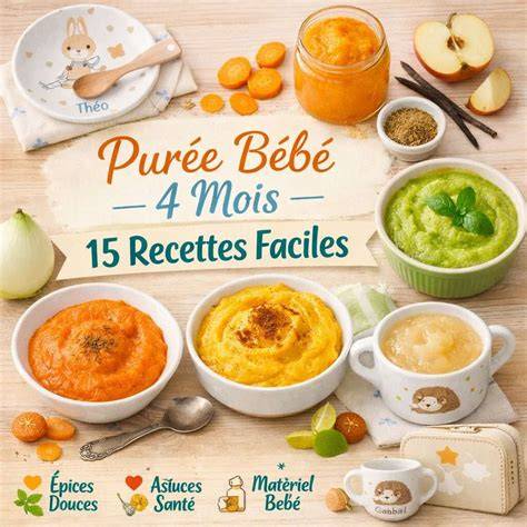 illustration recettes bébé purées soupes