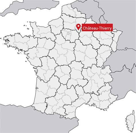 Carte géographique de Château-Thierry et sa Biscuiterie