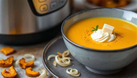 Infographie: étapes clés du velouté carotte-orange au Thermomix