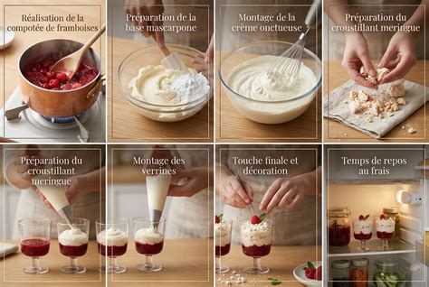 Infographie: étape par étape du montage des verrines