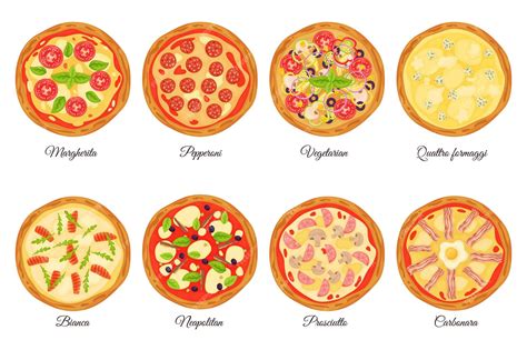 Carte illustrative des différentes pizzas proposées par l’Azzurro avec indications de garnitures et types de pâte