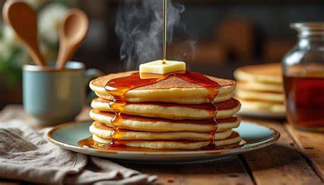 illustration cuisson pancakes rondes et dorées