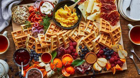Schéma d’un bar à gaufres avec différentes garnitures