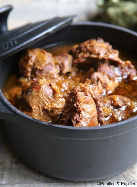 Joue de porc braisée - schéma de cuisson et présentation