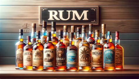 Collection de bouteilles de rhum de différentes origines