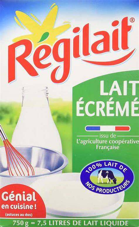 Infographie: schéma de proportions typiques des crêpes Dukan (œufs, lait écrémé en poudre, lait écrit)