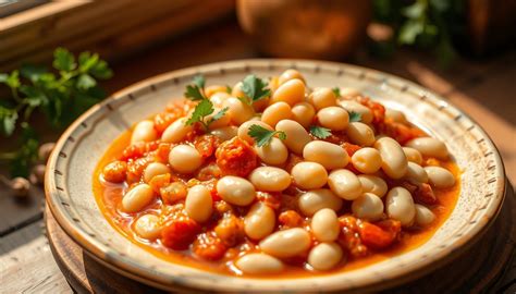 Haricots blancs cuits et une partie écrasée