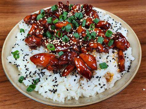 Riz cantonnais et poulet caramel