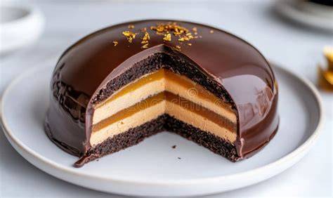 illustration entremet chocolate caramel