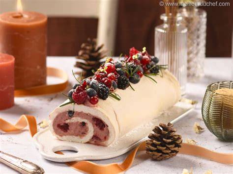 bûche mascarpone fruits rouges infographie