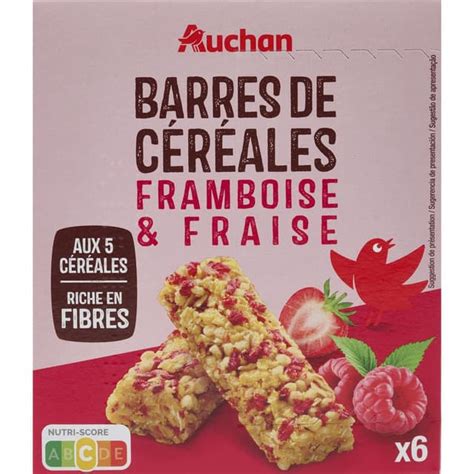 Barres céréales framboise fruits confits