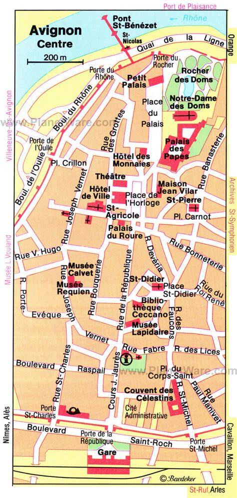 carte localisation Avignon et rues