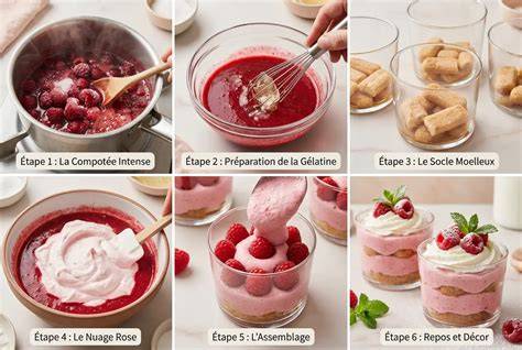 Framboises fraîches et mousse prête