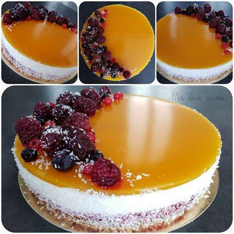Gâteau bavarois en montage avec nappage