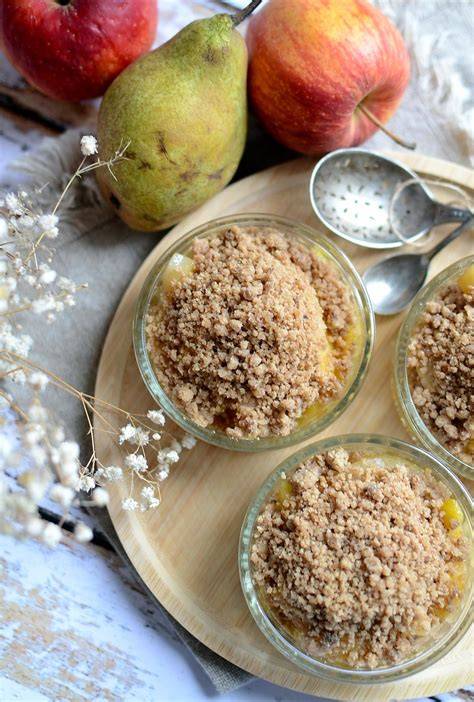 cuisine dessert crumble pomme poire infographie