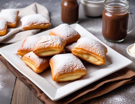 image de beignets fourrés et étape de préparation au four