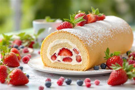 gâteau roulé génoise légère frais printemps