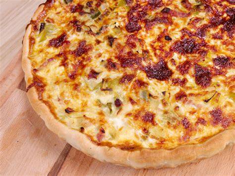 image de quiche sans pâte poireaux lardons Thermomix