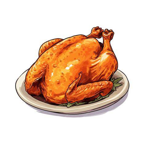 illustration poulet rôti et ingrédients